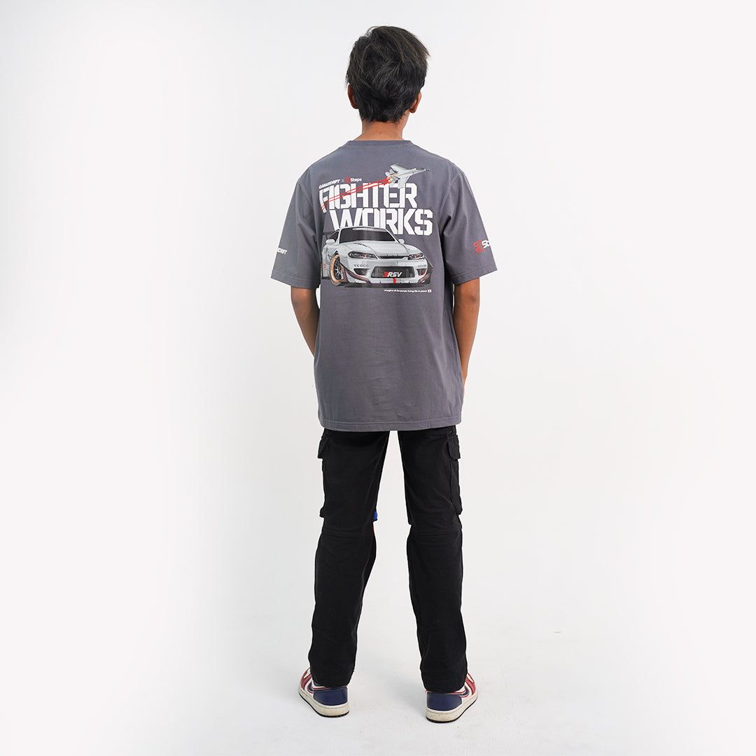T-shirt Fighter Works Edition Gray | Garasi Drift Merchandise