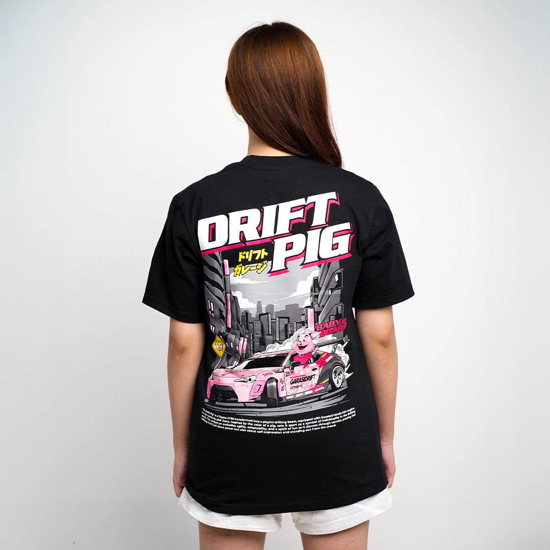 Garasi Drift T-Shirt GT86 K24 Drift Pig Black