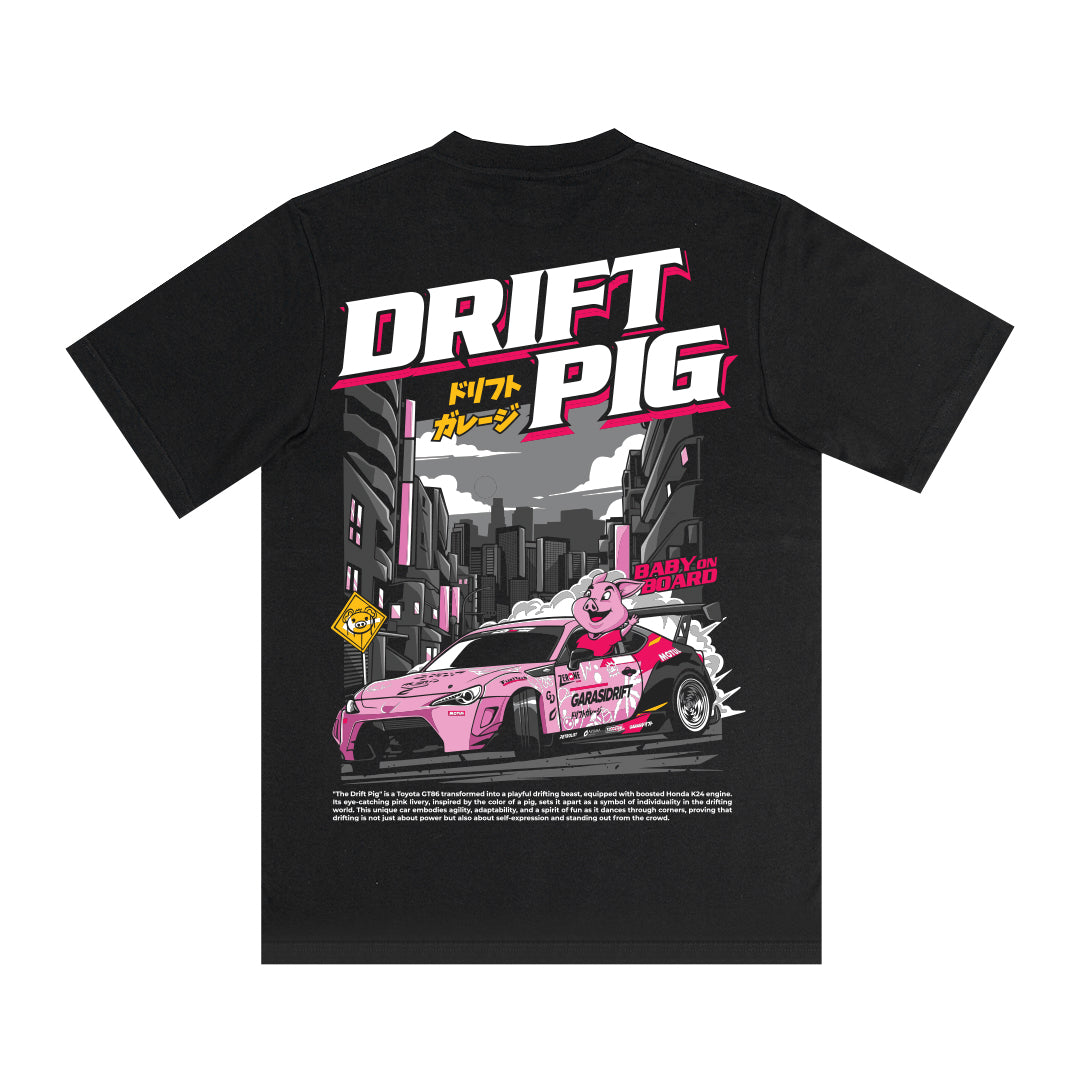 Garasi Drift T-Shirt GT86 K24 Drift Pig Black