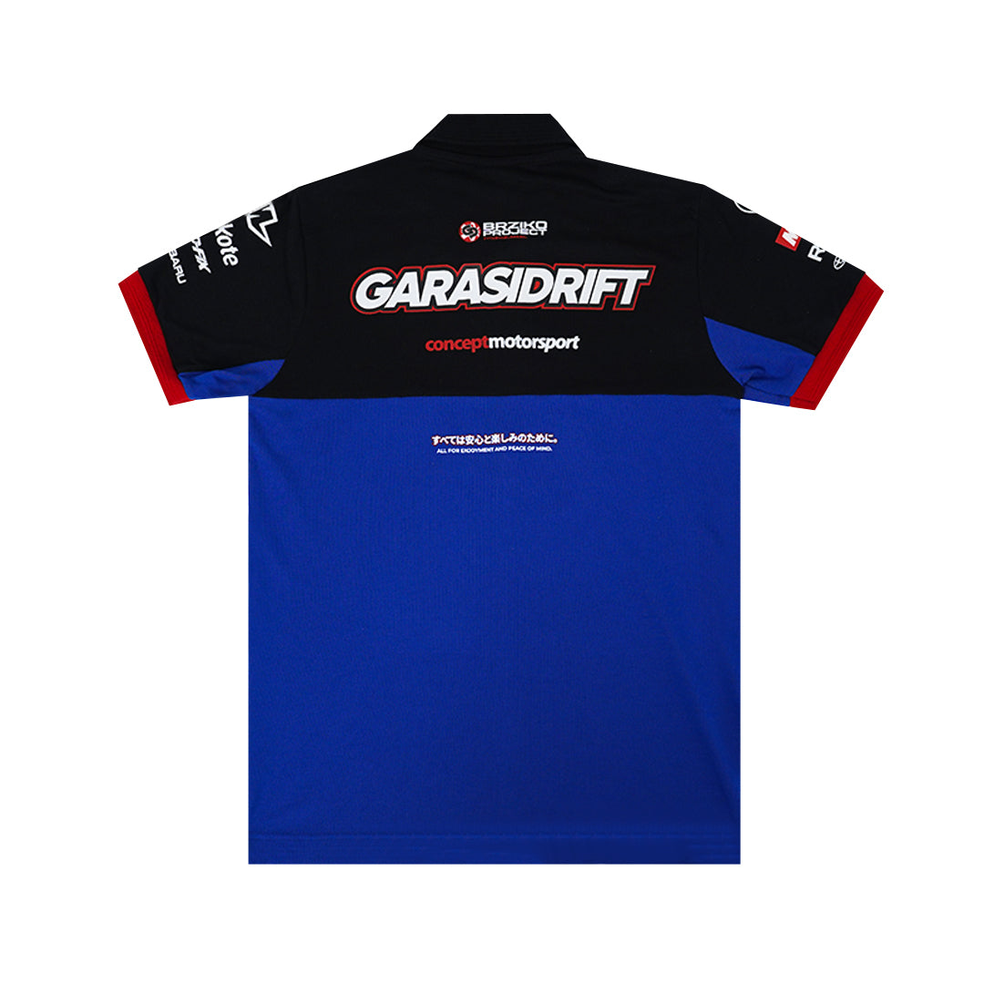 Subaru Garasi Drift Team Polo Shirt Blue