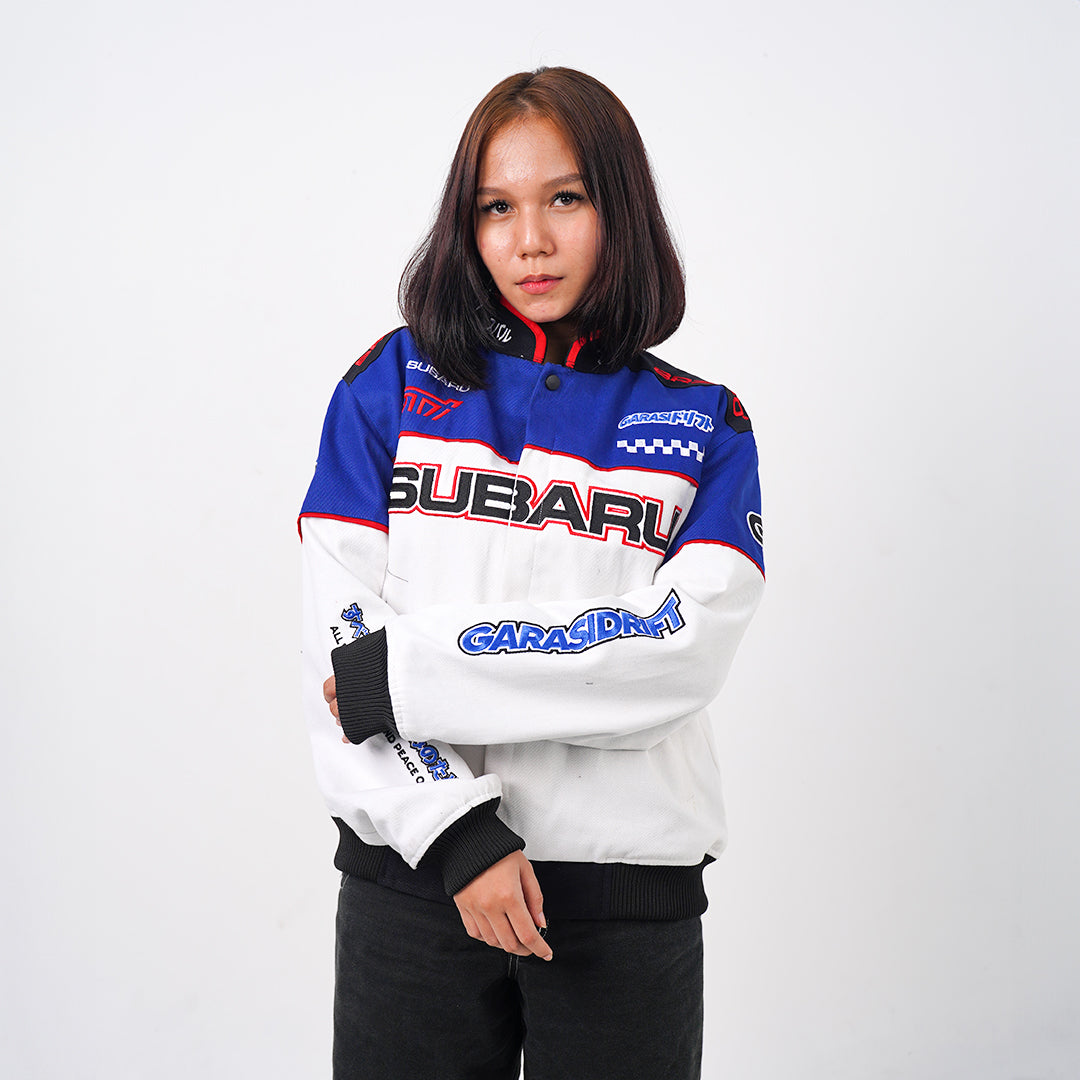 Garasi Drift X Subaru Apex Varsity Jacket Blue