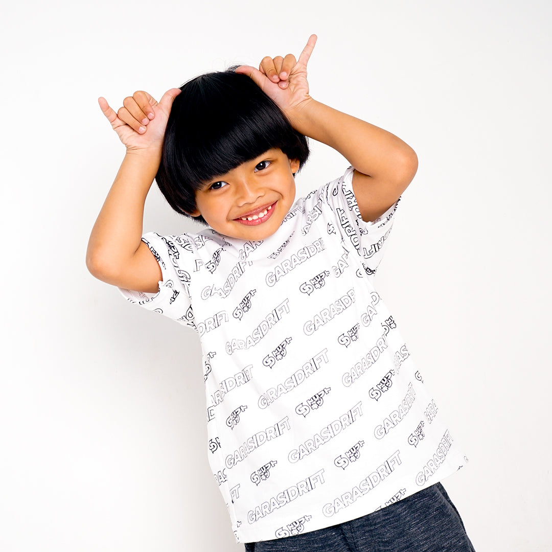 Garasi Drift Kids T-Shirt GD Pattern White