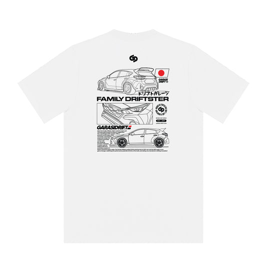 Garasi Drift T-Shirt The Family Driftster Crosstrek White